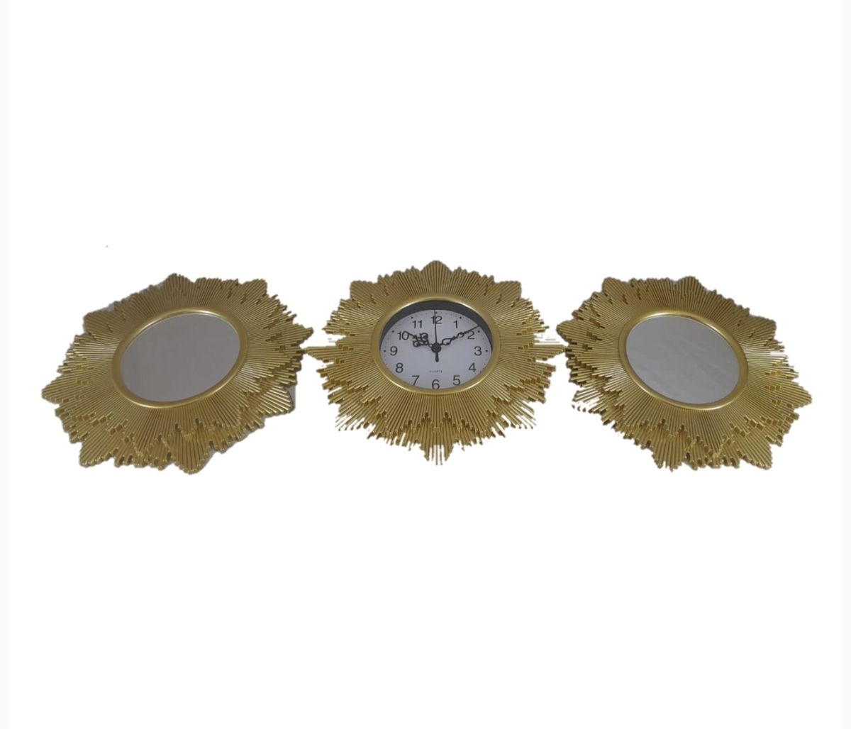SMTE - Gold Battery Powered Analogue Wall Clock Set-C3P04
