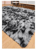SMTE - Soft Shaggy Rug - Black & Grey