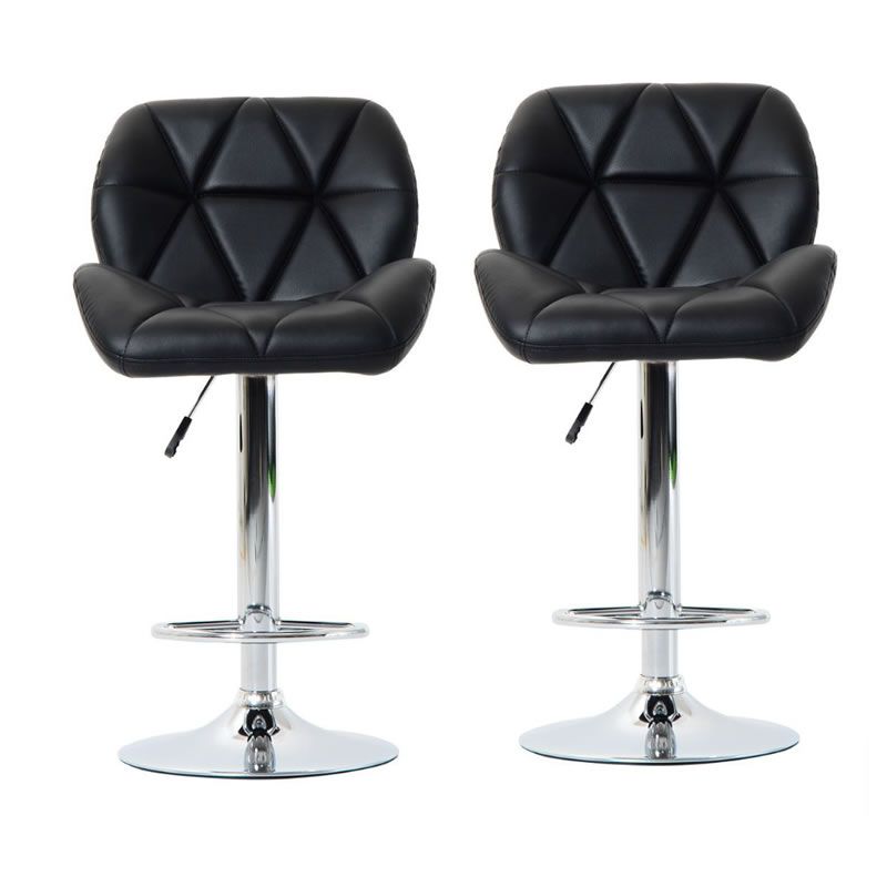 SMTE - Padded Bar Stools - Set of 2 - Black