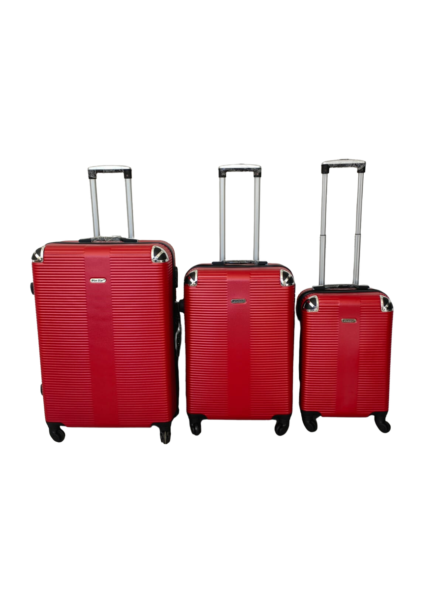 SMTE - 3 Piece Hard Shell Luggage Set - Red