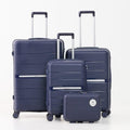 SMTE - Super Hard Shell Unbreakable Travel Luggage 4Pieces Suitcase SetBlue
