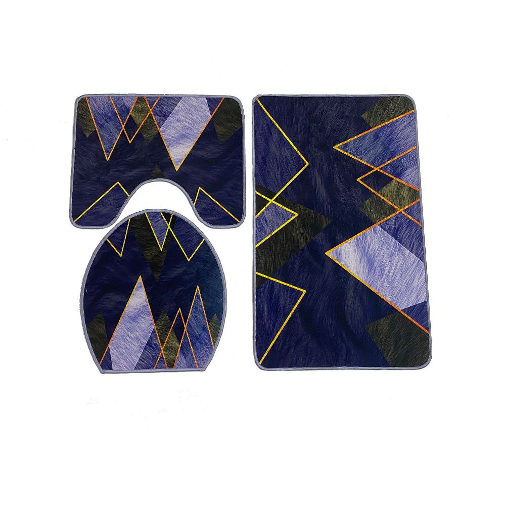 SMTE - New Look 3 Piece Fancy 3D Bathroom Mats Set