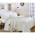 SMTE - 4 Pcs Cream White Bedspread Pre-washed Quilt Set