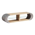 SMTE - Oval Shape Tv StandCream And Grey