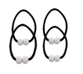 SMTE - Pack Of 4 Black Rope & Pearl Magnetic End Tie Backs
