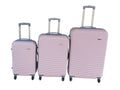 SMTE - Light Pink ABS 3Piece Luggage Set with Spinner Wheels and LockDurable