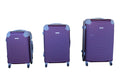 SMTE - 3 Piece Hard Outer Shell Lightweight Luggage Set - Purple