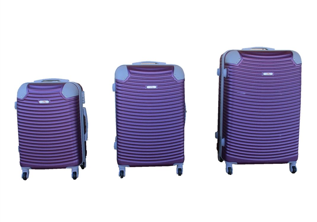 SMTE - 3 Piece Hard Outer Shell Lightweight Luggage Set - Purple