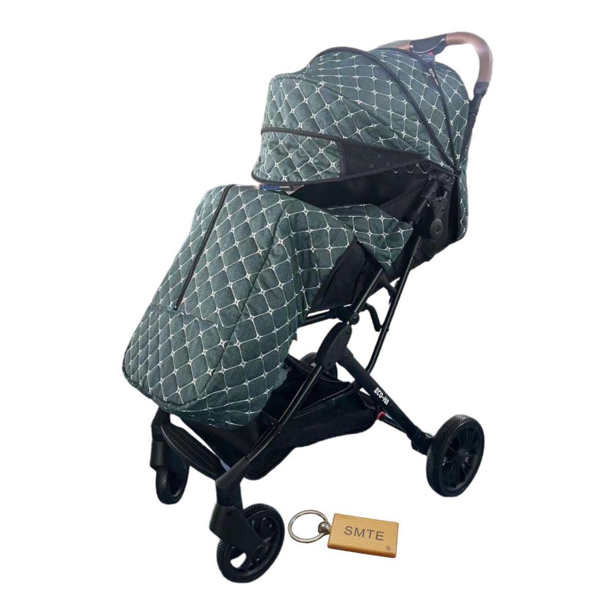 SMTE - Travel System Baby Stroller Jogger Pram With  KeychainGreen
