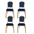 SMTE -  Set of 4Blue Steel Frame Conference Chairs