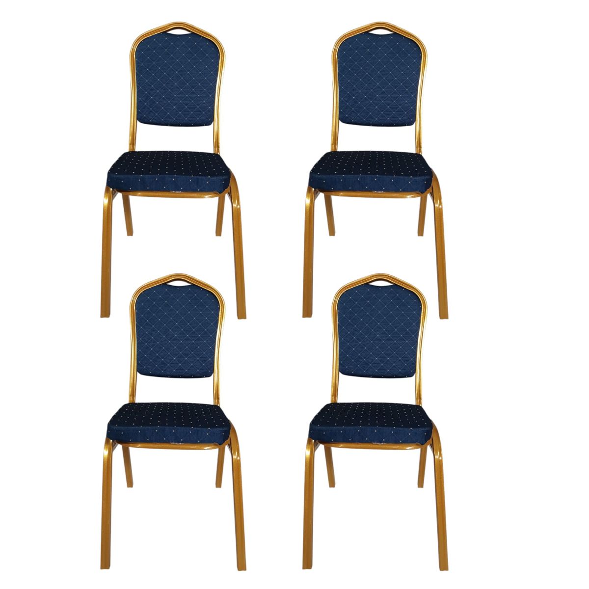 SMTE -  Set of 4Blue Steel Frame Conference Chairs
