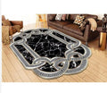SMTE - Dream world 3D printed European Style Rugs - Black, White