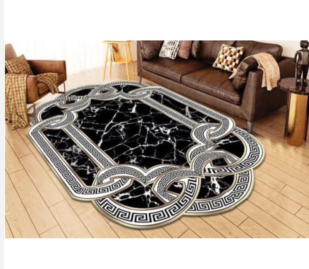 SMTE - Dream world 3D printed European Style Rugs - Black, White