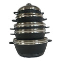 SMTE - Non Stick 10 Piece Cookware Pot set - Black