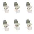 SMTE - Luna Kitchen and Dining Chairs - 6 x Chairs - Stone Grey