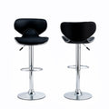SMTE - Lilly PVC Bar Stool 2 in 1 Set - Black