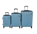 SMTE - ABS Spinner Wheel Lock&Telescopic Handle Luggage SetLight Blue3Piece