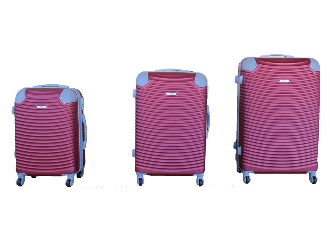 SMTE - 3 Piece Hard Outer Shell Lightweight Luggage Set - Red
