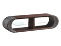 SMTE - Oval Shape Tv StandDark Brown And Grey