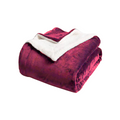 SMTE - Ultra Soft Sherpa Blanket - 180 x 200cm - Wine Red