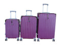 SMTE - 3Piece Purple ABS HardShell Luggage Set with Spinner Wheels