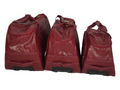 SMTE -  3 Piece Leather Hand luggage bags- Brown - Red
