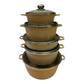 SMTE - IH-Premium Quality Non Stick 10 Pieces Set - Gold