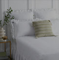 SMTE -  6-piece Frilled Bed Sheet Set - White - S