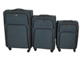 SMTE - Trolley 3 Piece Travel Luggage Spinner -Fabric - Blue
