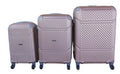 SMTE - 3 Piece ABS Luggage SetRose Gold, Lightweight & Durable Spinner Wheels