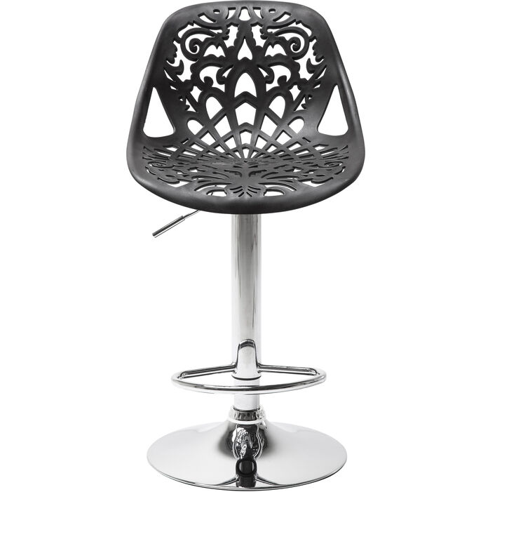 SMTE - Athena Floral Bar Stool - Black