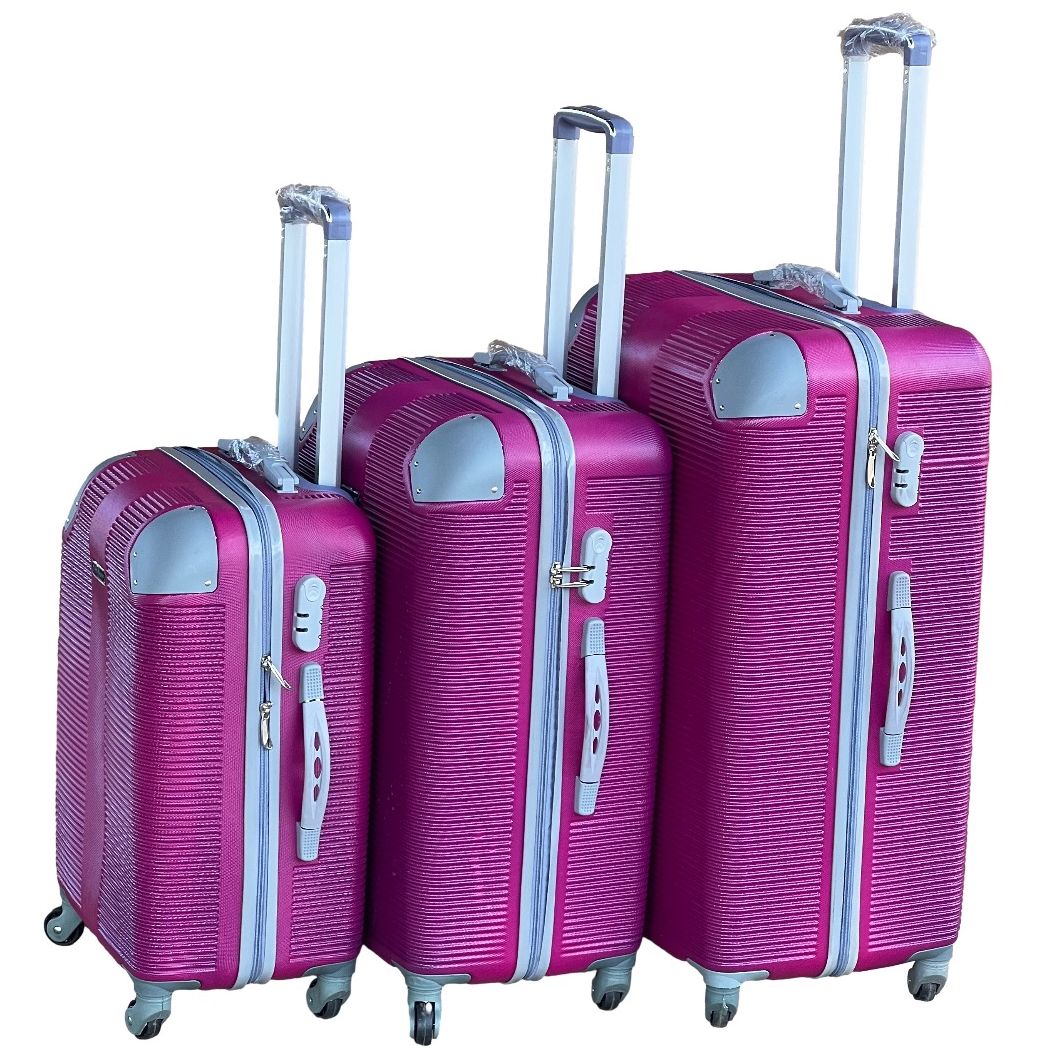 SMTE - Le Emporer3 Piece Luggage SetLight Weight SuitcaseDark Pink