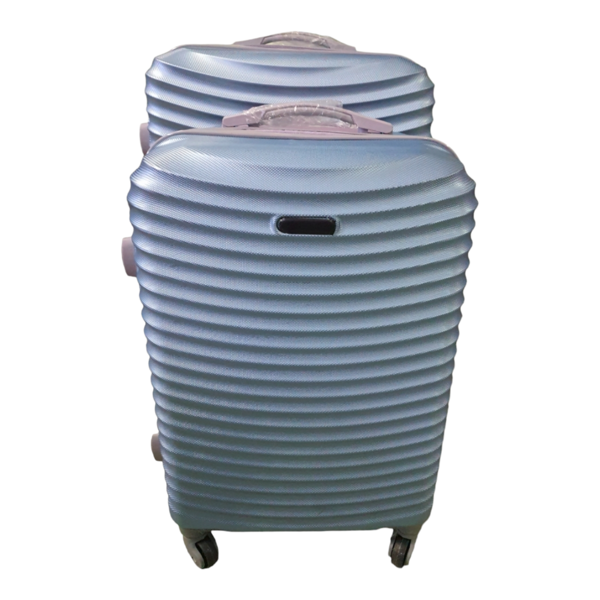SMTE -  Quality 2 Piece Hard Outer Shell Travel Luggage BT-Type Suitcase Set - Sky Blue