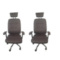 SMTE - Set of 2 Leather Office ChairBlack