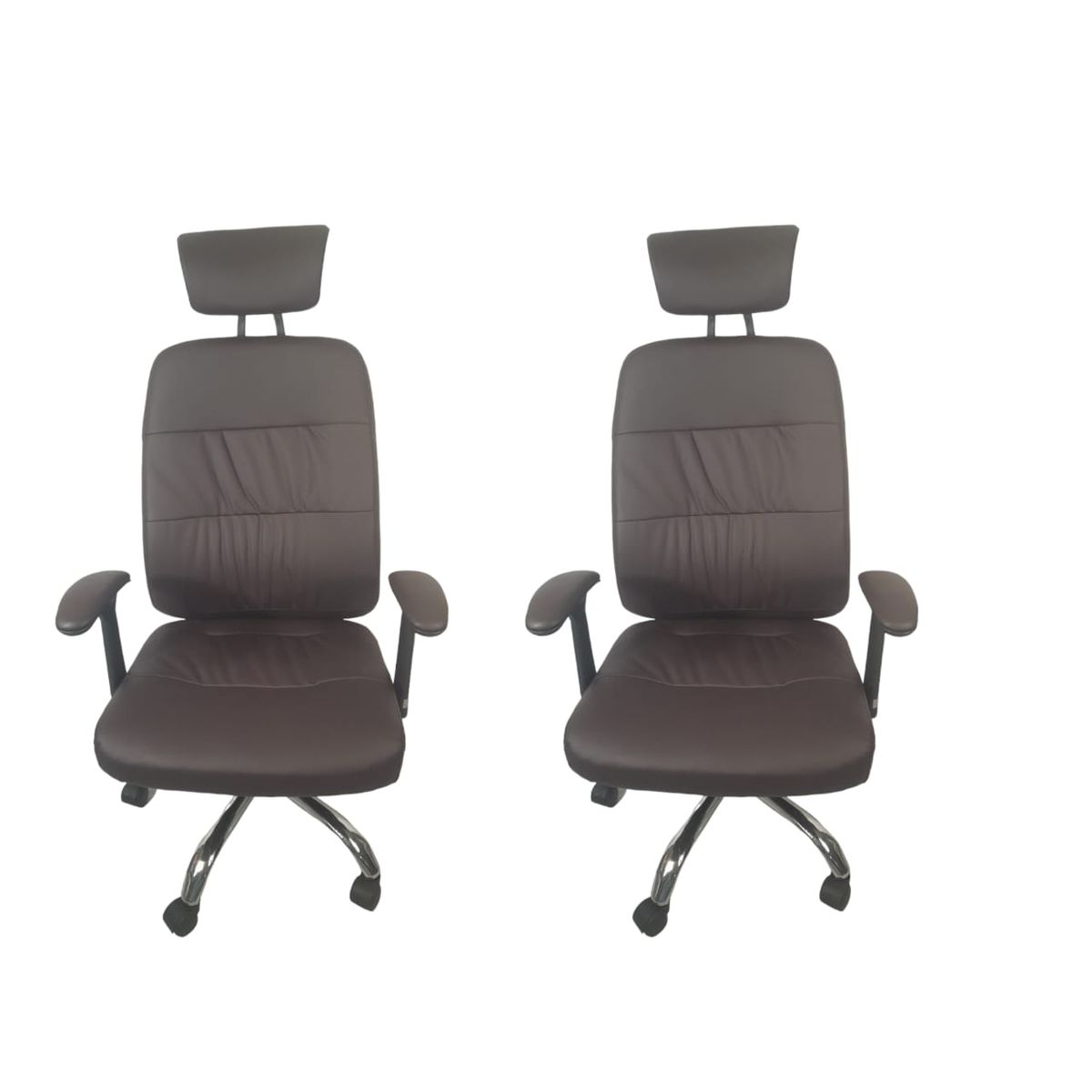 SMTE - Set of 2 Leather Office ChairBlack