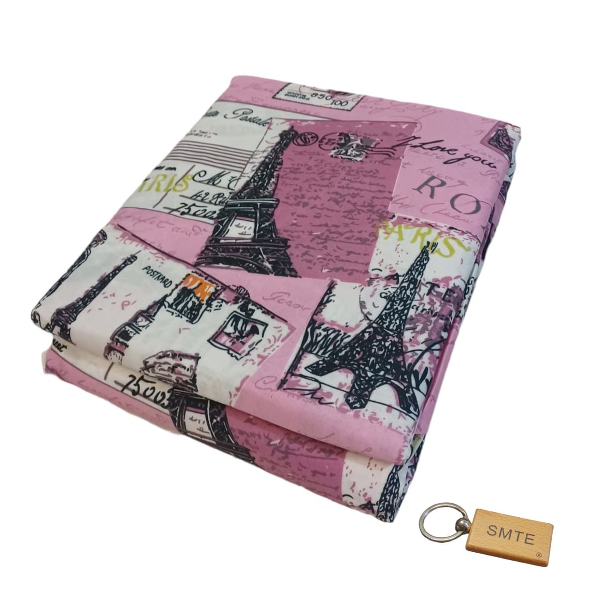 SMTE - Luxurious Microfiber Bed Sheets: 150x189cm+ KeyringEiffle Tower