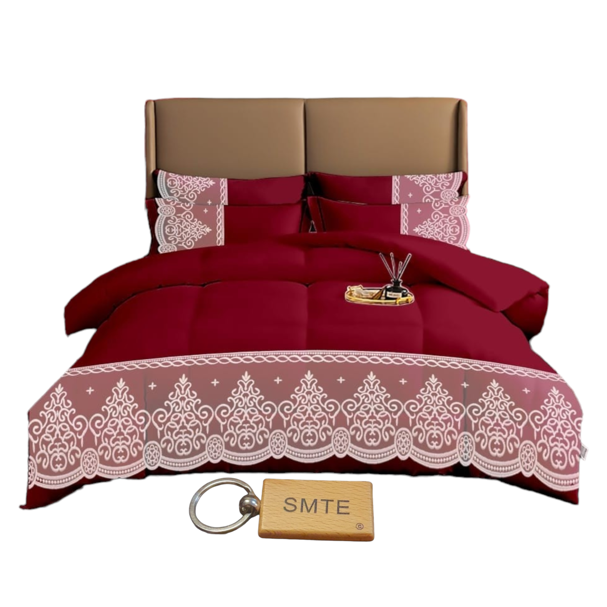 SMTE - Bedspread Set with a  KeyringDL5PC5PieceRed