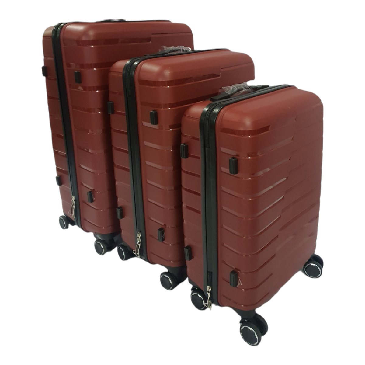 SMTE - Hard Shell Elite Suitcase Set 3 Piece - Burgundy