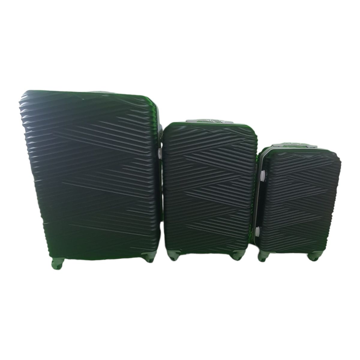 SMTE - Quad Wheel Quality Travel Ware - 3 Piece Luggage Set - S-7-W - Black