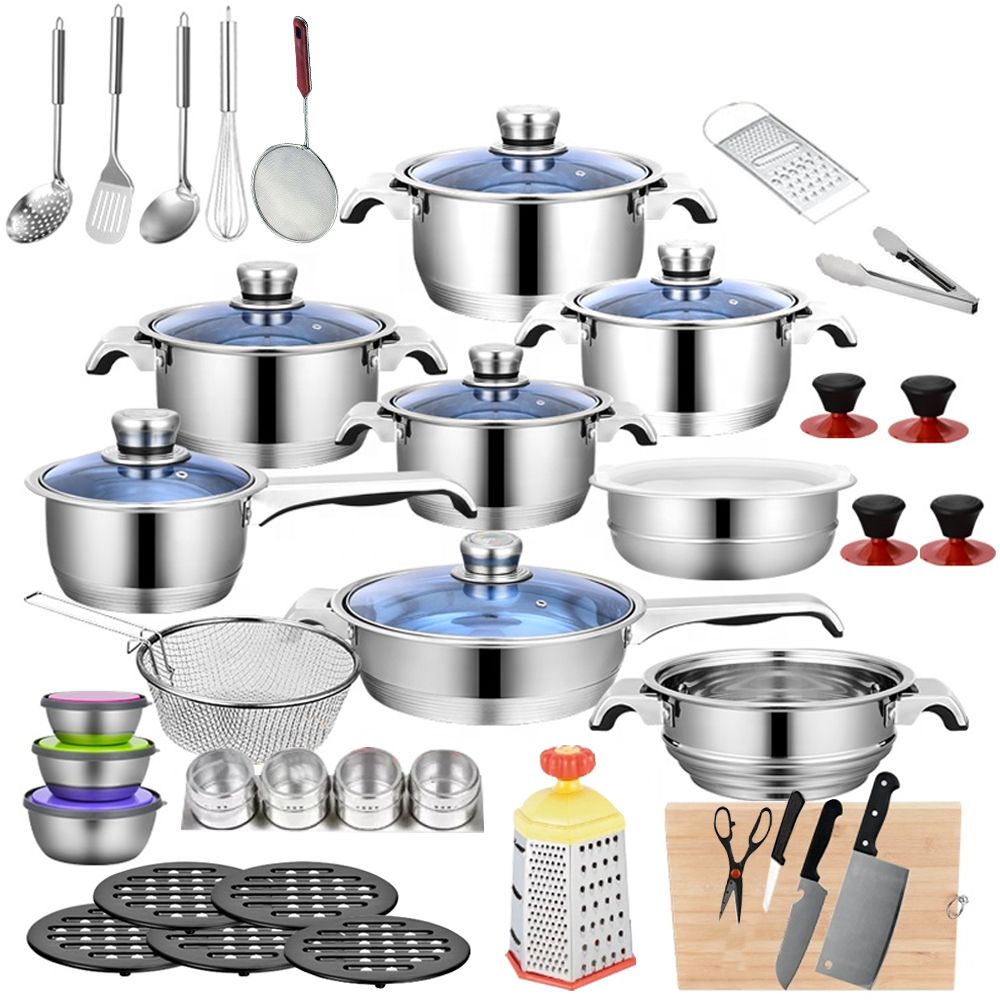SMTE - Capsuled Bottom Silver Stainless steel Non-Stick 50 Pot