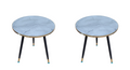 SMTE - Laminated Wooden Marble Look Perla 2 Piece Table Set - Grey