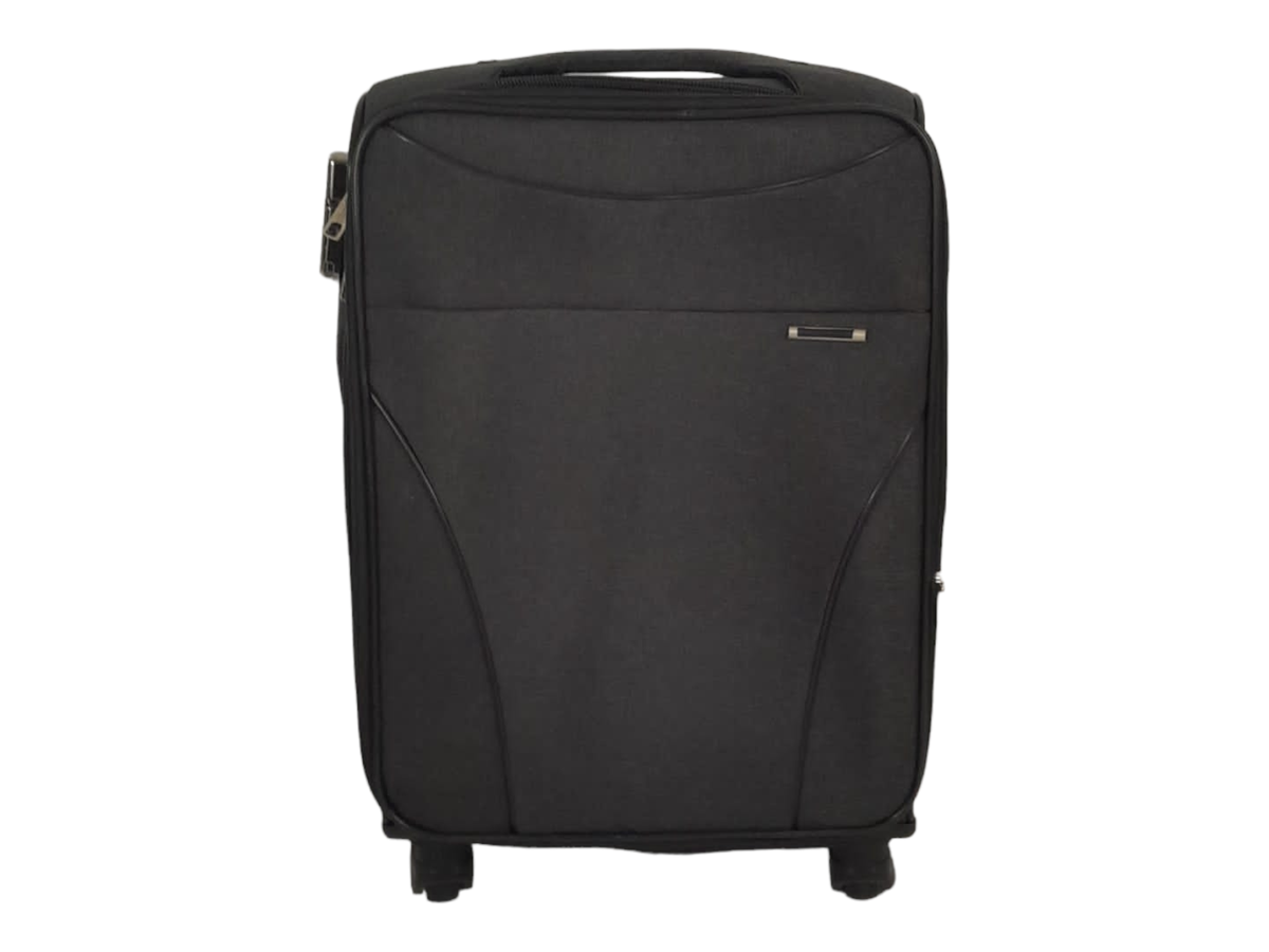 SMTE -  Quality Trolley 1 PIece Fabric Travel Luggage Spinner Suitcase Set - 65 cm