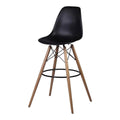 SMTE - Modern Style Ring Chair Counter/Bar Stools - Assembled - Black