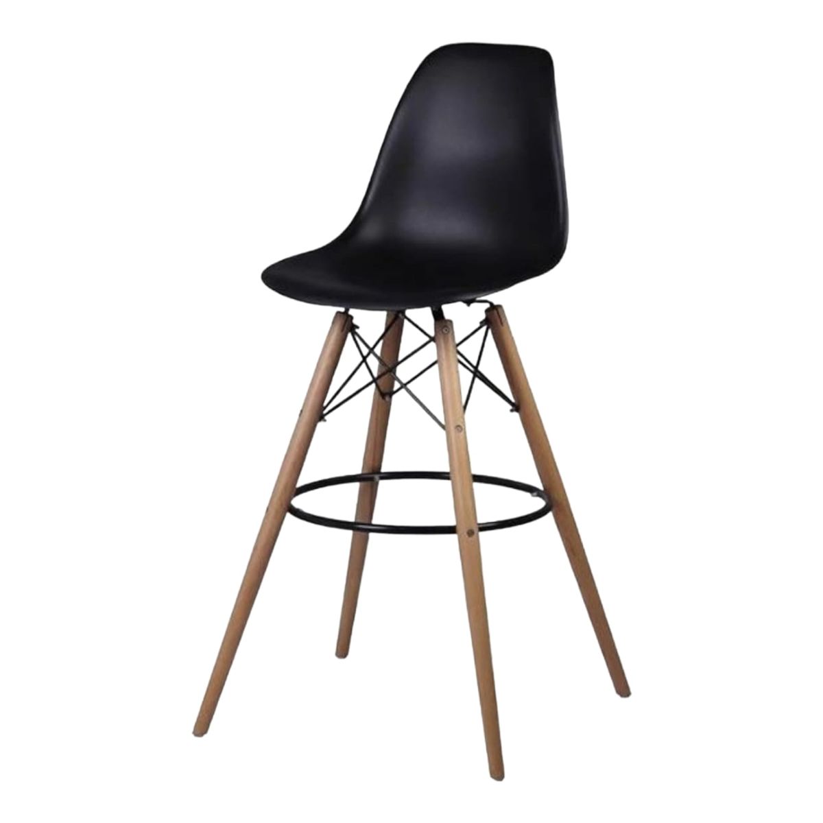 SMTE - Modern Style Ring Chair Counter/Bar Stools - Assembled - Black
