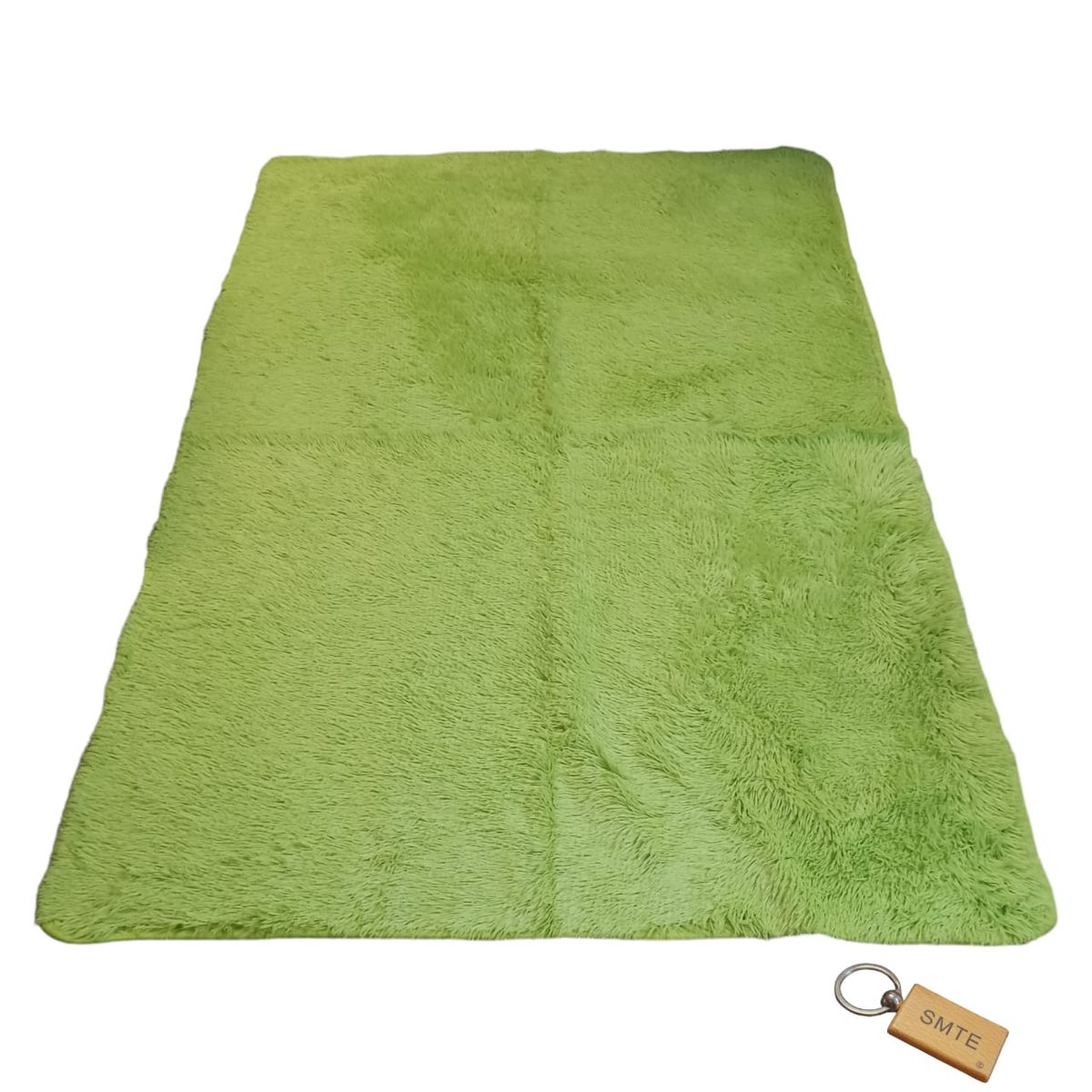 SMTE - Luxurious Fluffy Carpet: Softness and Style for Your Space with  KeyringGreen