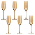 SMTE - Premium Classic Champagne Flutes Crystal Clear Sparkling Glass - Set of 6 - Rose Gold