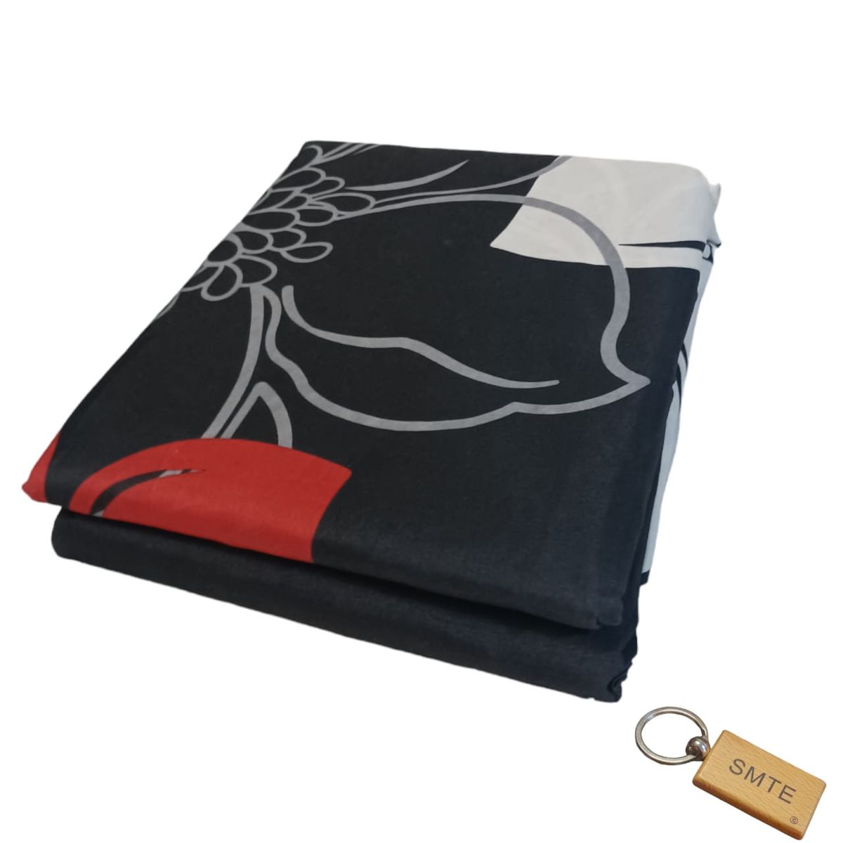 SMTE - Luxurious Microfiber Bed Sheets: 150x189cm+ KeyringBlack & Red