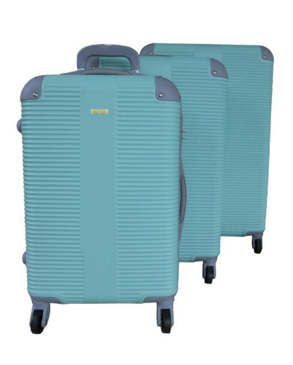 SMTE - Ace - 3 Piece Quality Hard Outer Shell Protected Luggage Set - Sky Blue