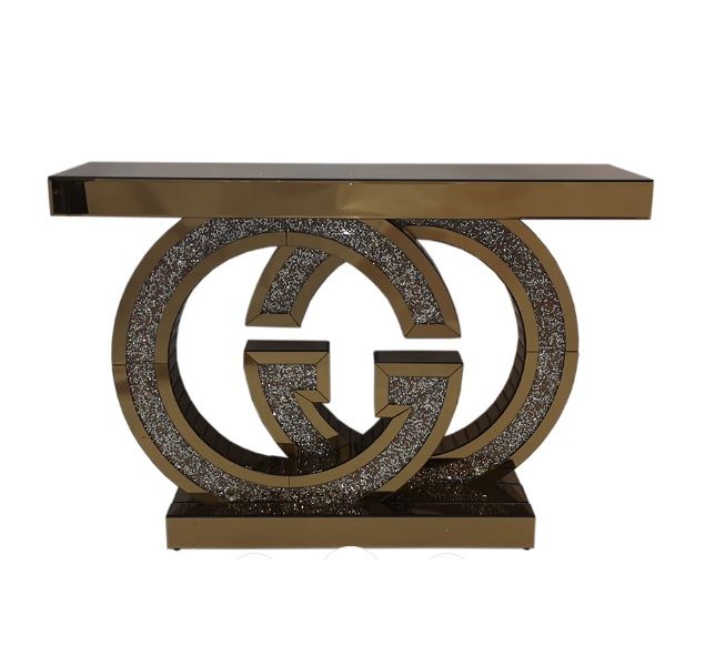 SMTE - Mirrored Console Table - Rose Gold
