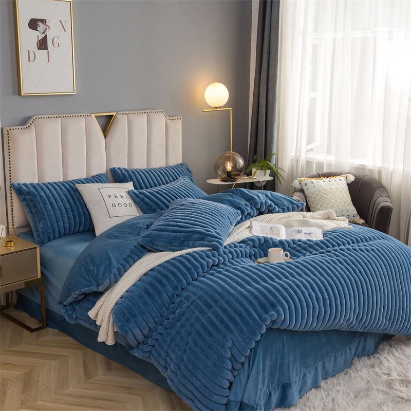SMTE - Cherry Mart - Magical 4 Piece Fluffy Duvet Cover Set Blue